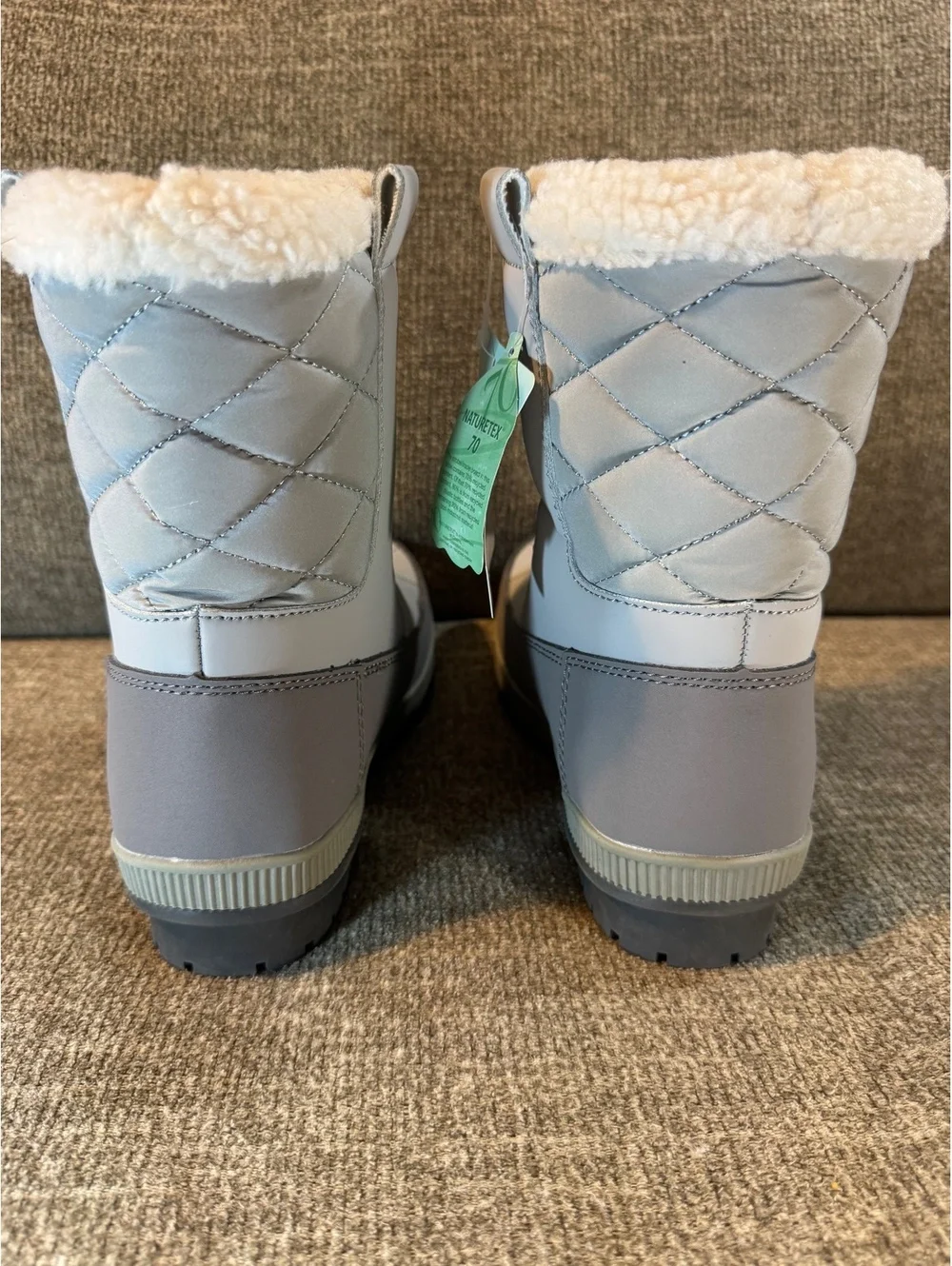 NWT Magellan Outdoors Grey Quilted Waterproof Winter Snow Boots - Size 7B